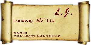 Lendvay Júlia névjegykártya