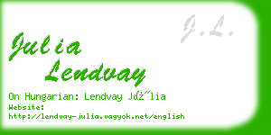 julia lendvay business card